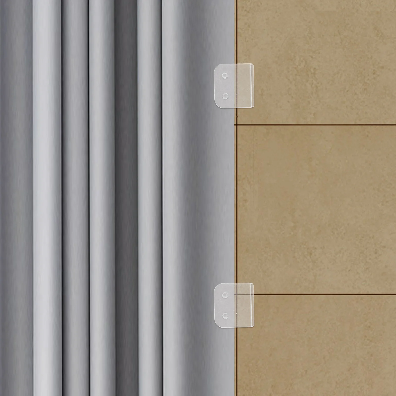 

4Pcs Shower Curtain Clips Windproof Splash Guard Waterproof Curtain Edge Holder Bathroom Clips Splash Prevention Shower