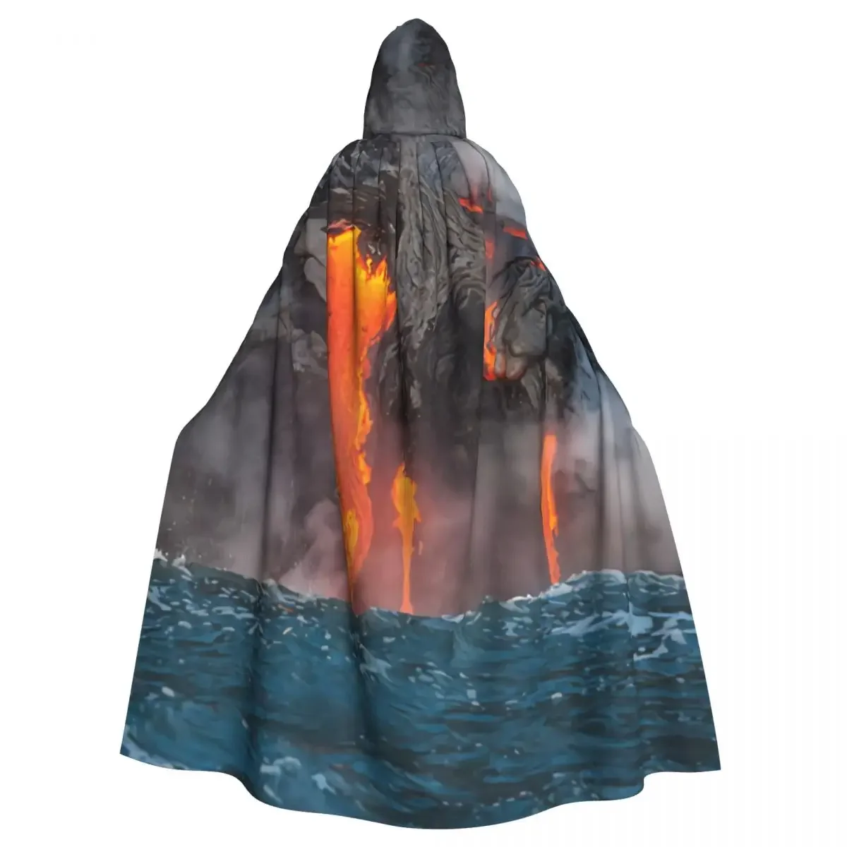 Unisex Adult Volcano  with Hood Long Witch Costume Cosplay