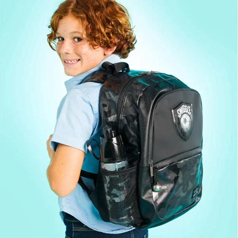 2024 New Australian Smiggle School Bag 21st Anniversary Black Grey Football Commemorative Backpack Lunch Bag Student Gift