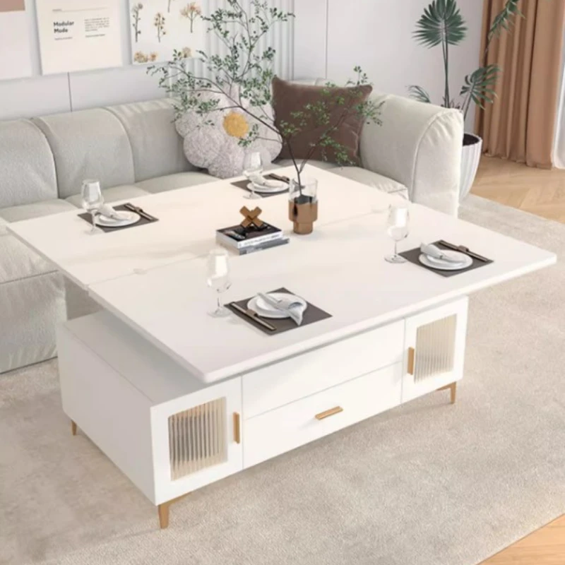 

Clear Simple Nordic Coffee Table Modern Design White Living Room Coffee Table Folding Floor Mesa Auxiliar Furniture For Home