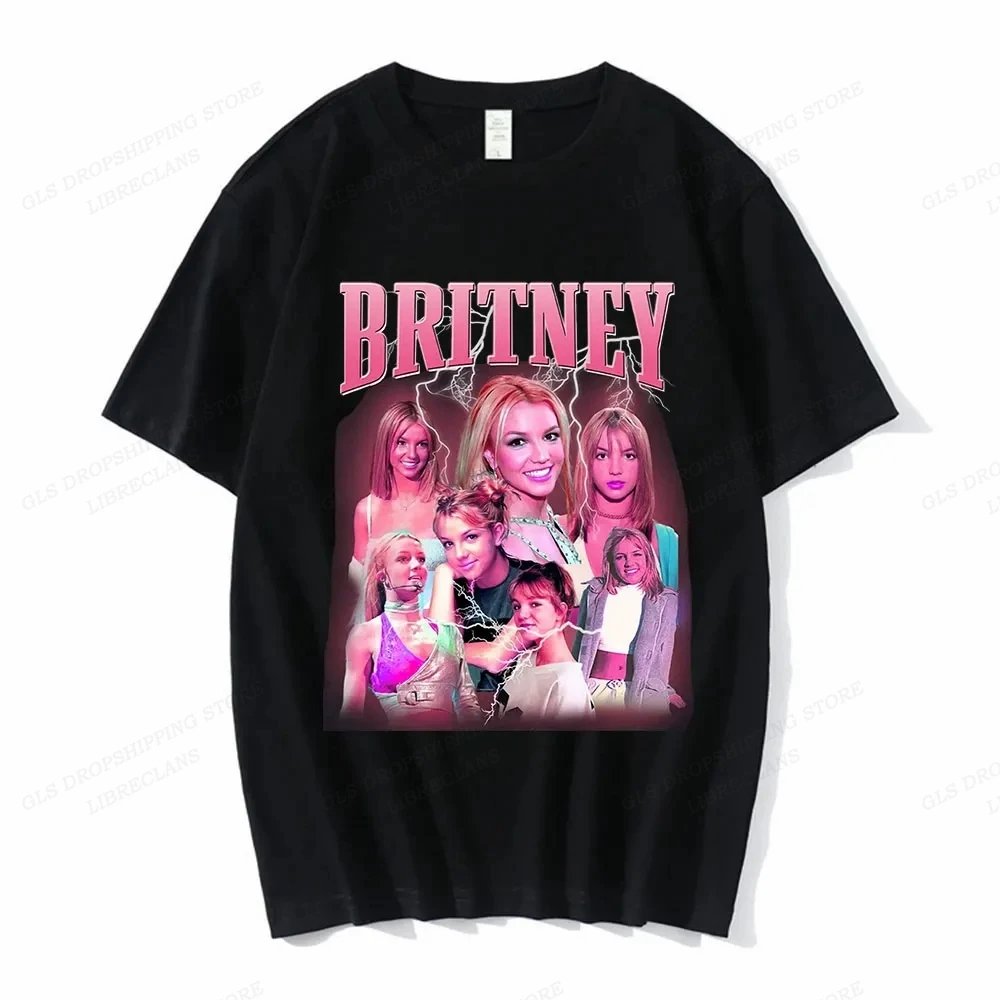 90s Singer Britney Spears T Shirt Men Women Fashion T-shirt Kids Hip Hop Tops Tees Cotton Summer Tshirt Music Album Tops Rapper