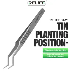 RELIFE Universal Repair Tweezers for Phone Maintenance ST-20 Precision Chip Circuit Board Tin Placement Positioning Tweezers