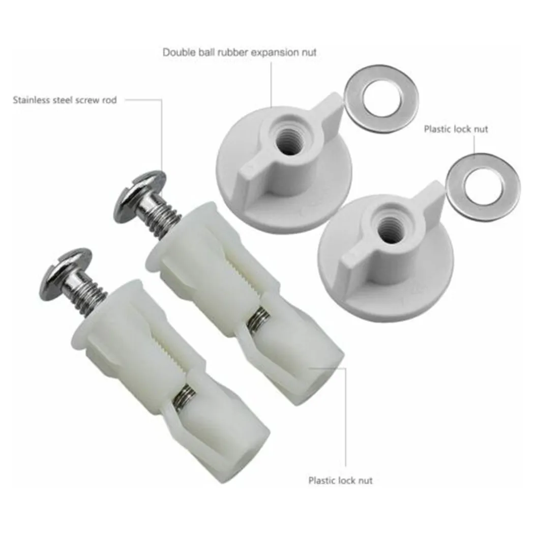 Toilet Seat Replacement Back Nuts Bottom Fixing Bolt 7.5cm Screw Washers Kit Expanding Rubber Gasket Bolt Toilet Parts Tools