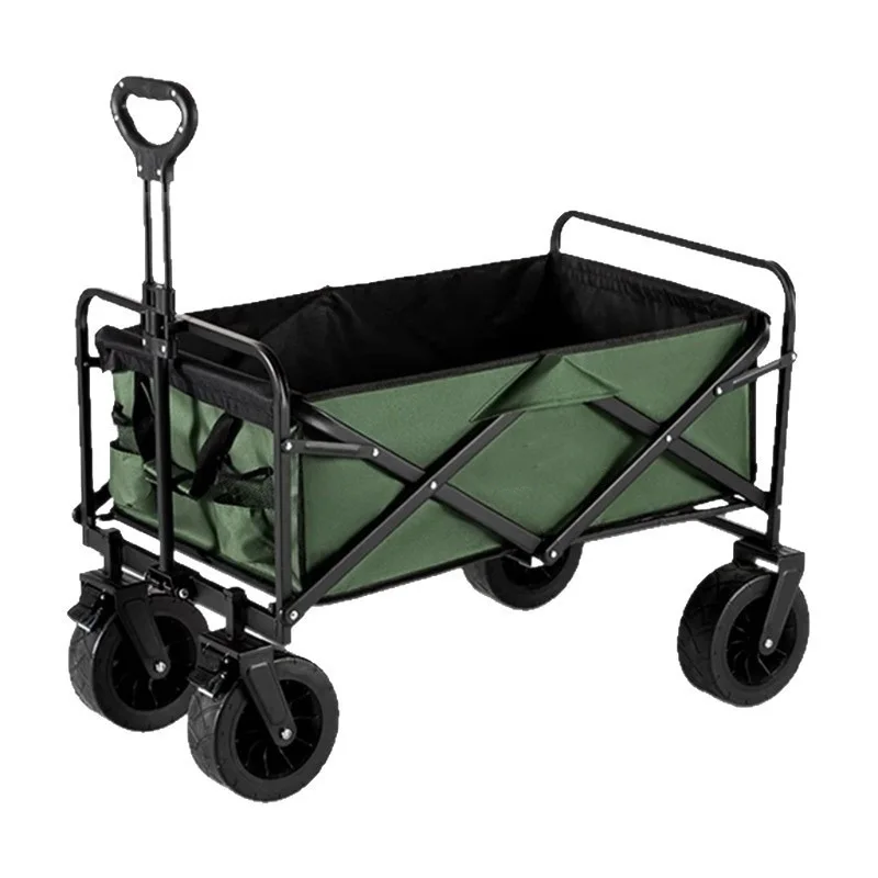 Foldable Four-Wheel Adjustable Carbon Steel Frame Eco-Friendly OEM Shopping Tools Outdoor Travel Picnic Cart Household Small - view 2