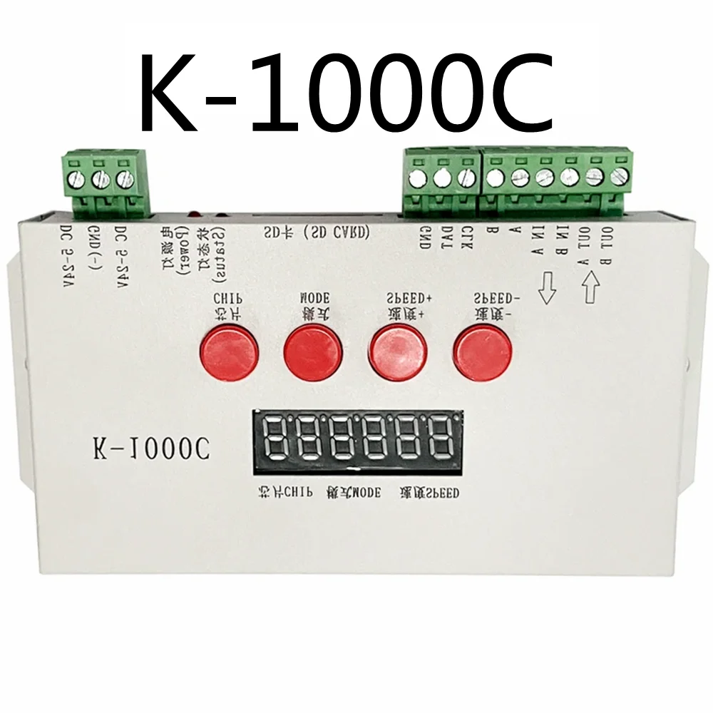 K-1000C controller LED 2048 pixel program controller suitable for WS2811 WS2812B WS2813 LED strip DC5-24V
