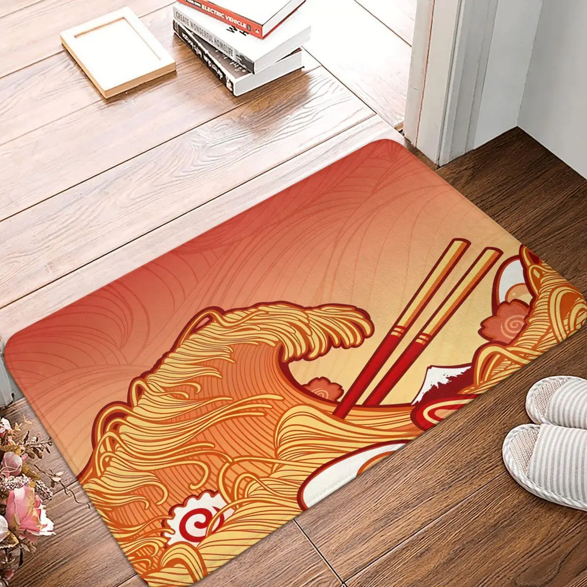 Food Bathroom Mat The Great Ramen Wave Doormat Living Room Carpet Entrance Door Rug Home Decor