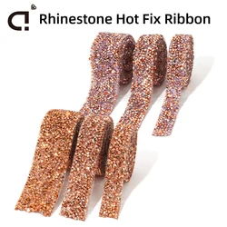 DUCTYSTAL 1Yard 15/20/30mm Rhinestone Beaded Trim Resin Rhinestone Hotfix Ribbon Iron on Chain for DIY Garment,Shoes,dress decor