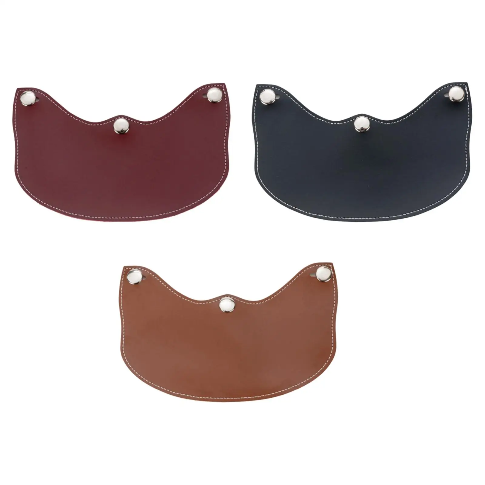 

Motorcycle Helmet Sun Visor PU Leather Universal Peak Shield Three Snap Accessory for Men Women Riders