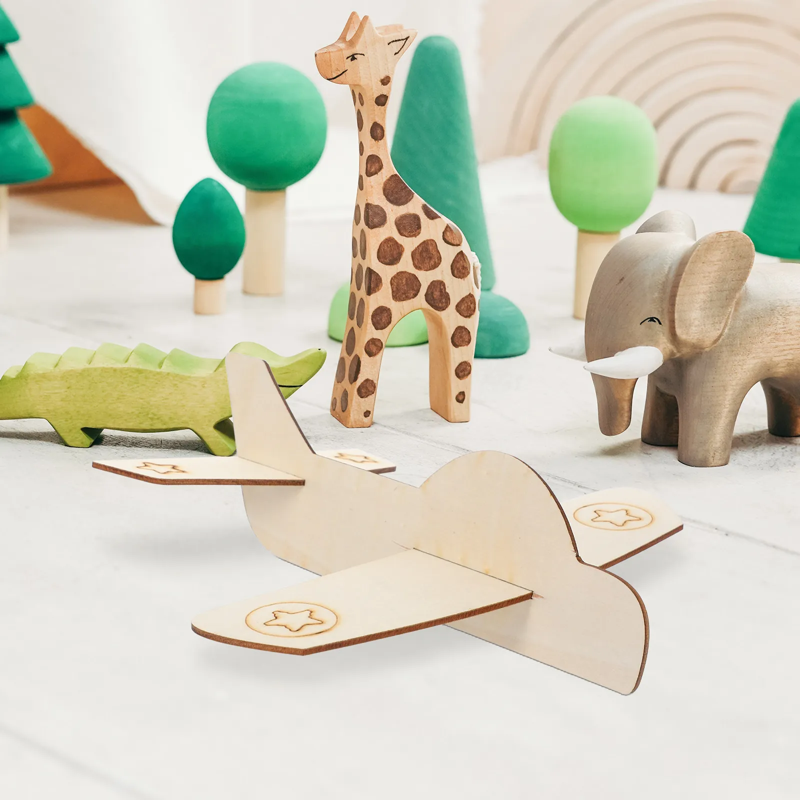 

3Pcs Wooden Blank Airplane DIY Ornament Graffiti Craft Promote Handeye Coordination Skills Wood Airplane Kits Graffiti Airplanes