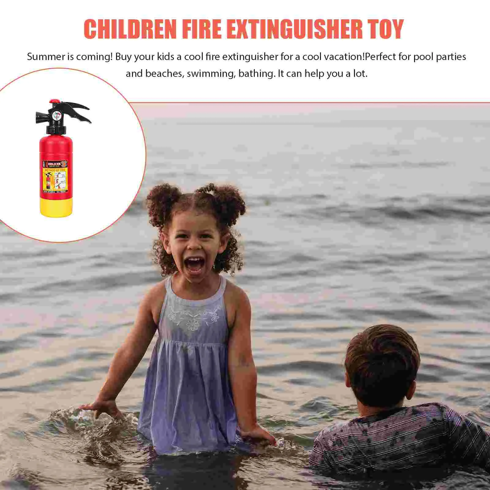 Extincteur jouet Brindisi pour enfants, fournitures de fête, pulvérisation rouge, plage, enfant