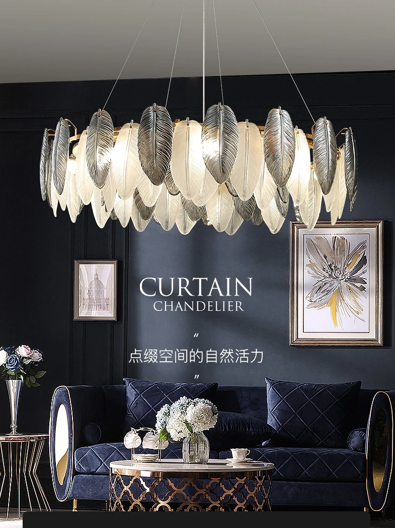 

Crystal Chandelier Post-Modern Light Luxury Lamp in the Living Room Warm American Master Bedroom Lamp Creative Personality