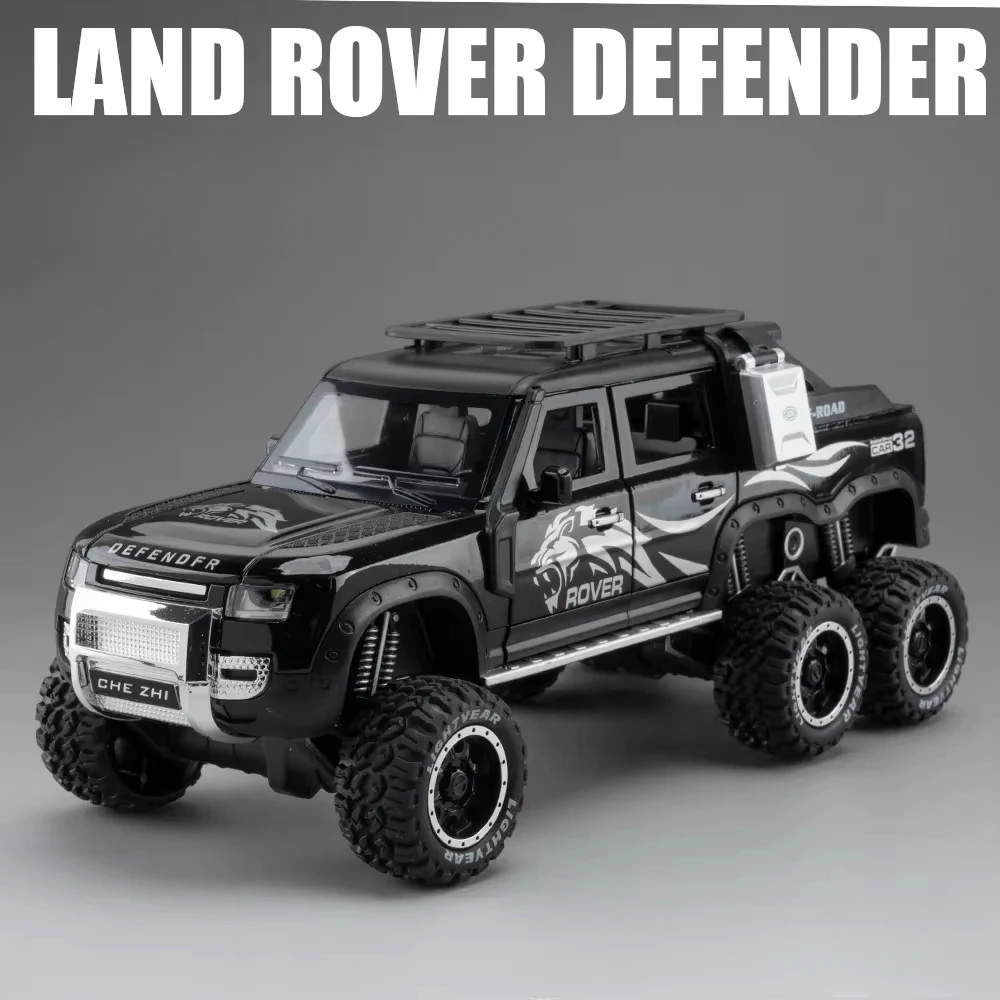 

1:24 Land Rover Defender, высокая имитация литья под давлением, модель автомобиля из металлического сплава, звуковой свет, коллекция детских игрушек, подарки C334