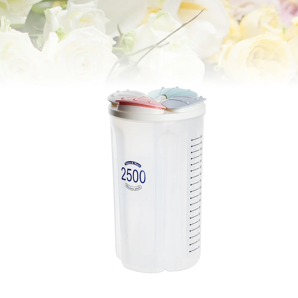 

1Pcs Storage Jar Plastic Divided Seal Food Canister 4 Slots Pink Green Grey White Multipurpose Dry Food Storage Container