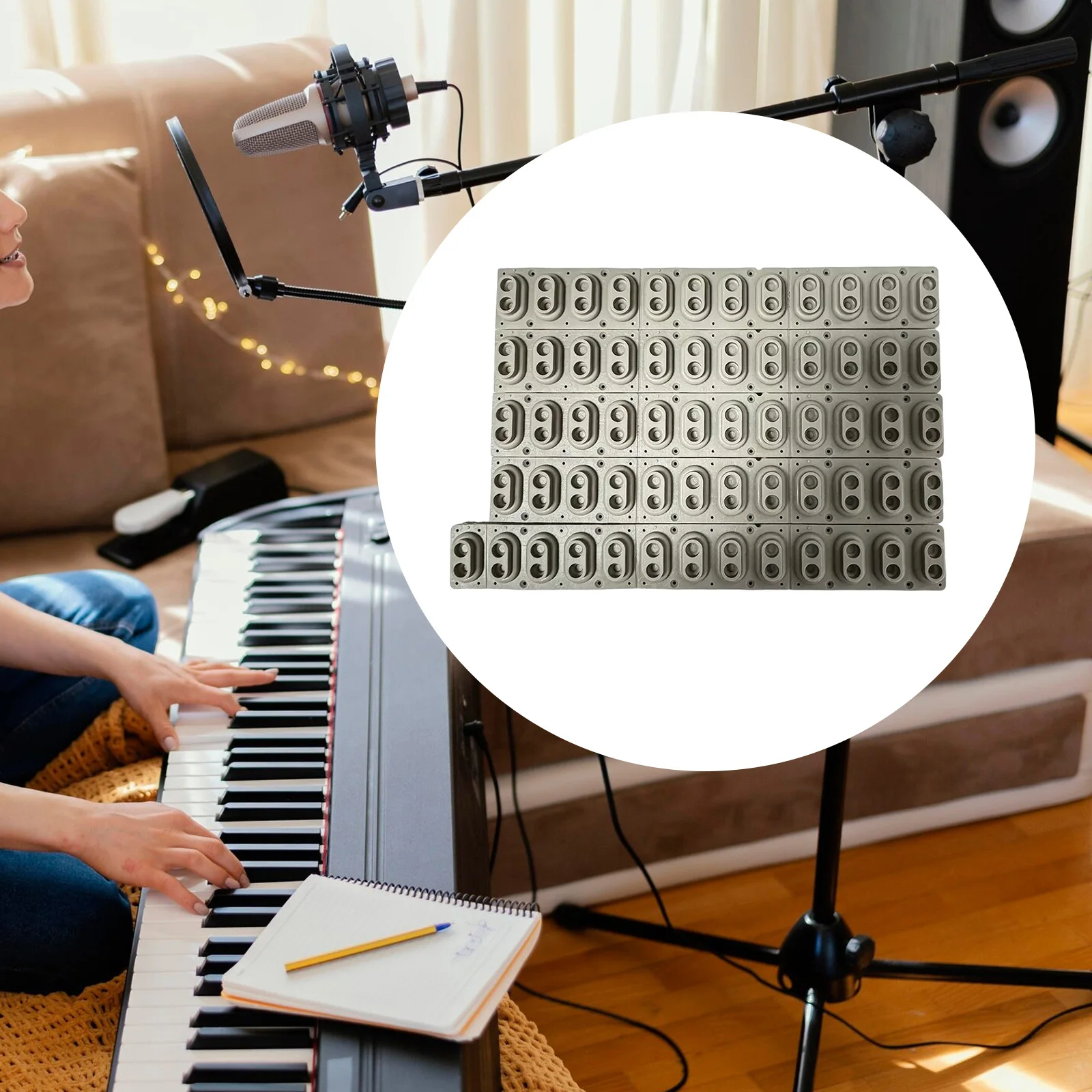 Gray Silicone Conductive Keyboard Pad 12 Keys Strip Button Repair Contact for Digital Piano Compatible with PA2X PA80 PA4X view 4