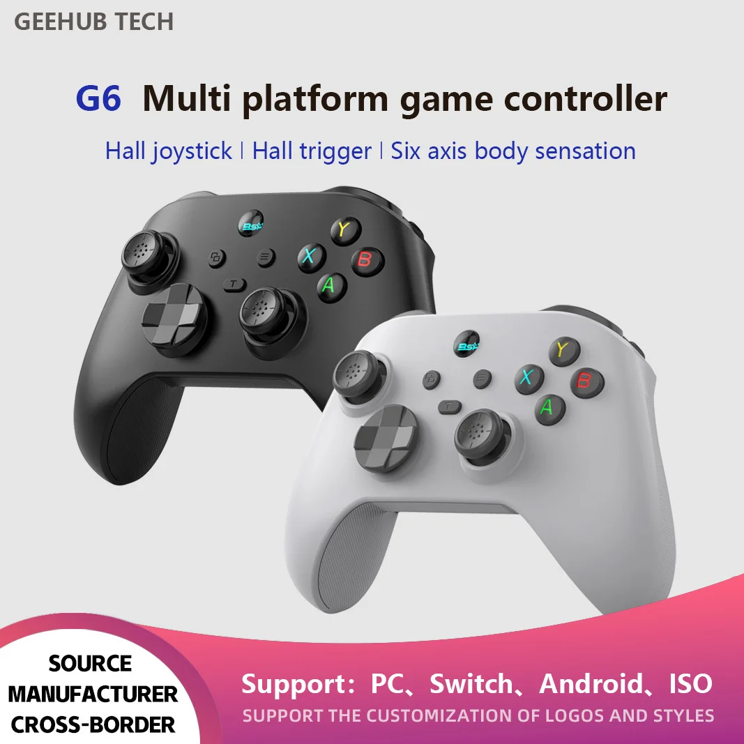 

G6 Mobile Game Controller for Switch/IOS/Andriod/PC Support Streaming Media/Cloud Game Bluetooth Gamepads Hall Effect Joystick