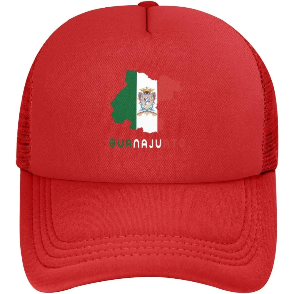 Guanajuato Mexico State Flag map Unisex Adult Classic Mesh Baseball Cap Snapback hat Grid mesh Hat Black