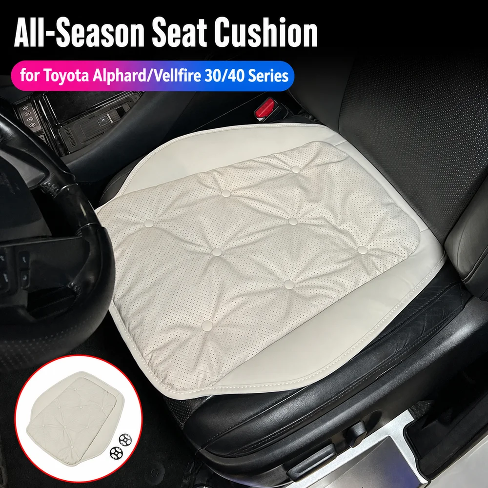 Car Seats Cushion protector for Toyota Alphard Vellfire 30 40 Series Interior Accessories PU Comfort Pad with Buckle Single Unit