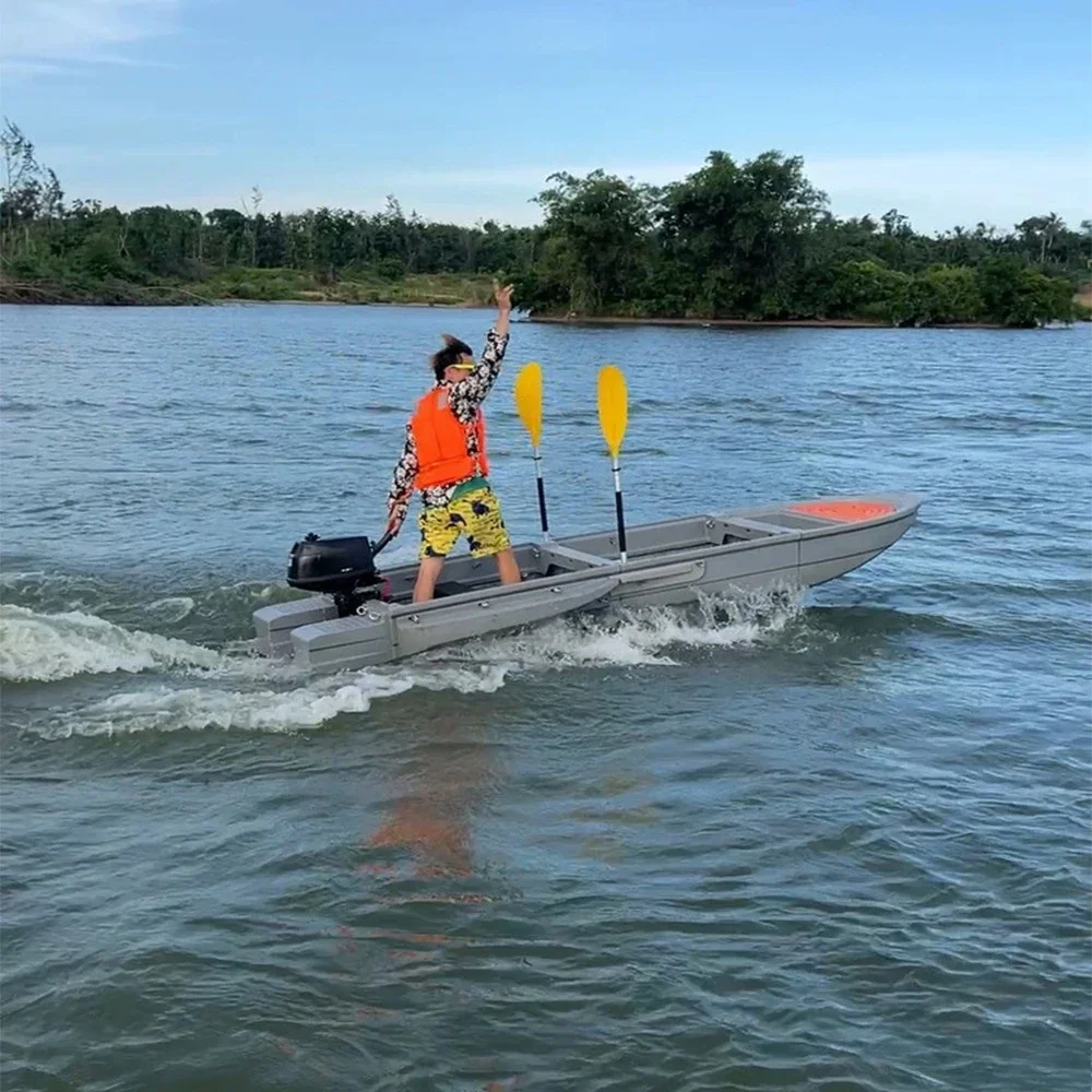 Modular Fishing Boats Engineering Plastic with Three-Module Designs, High Durability High-Density PE Engineering Material Us
