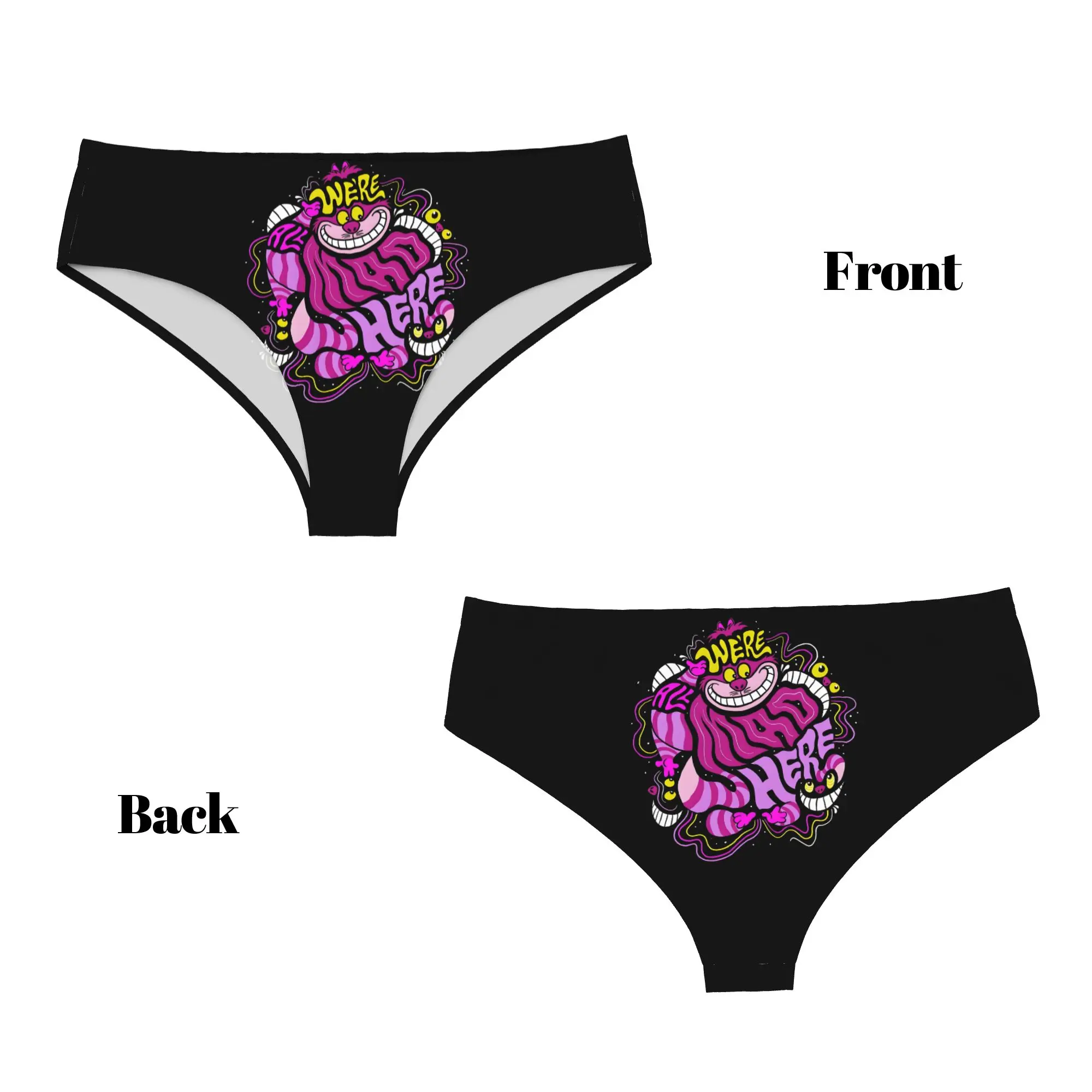 Calzones Personalizados con Diseño de Gato de Anime C-Cheshire, Ropa Interior Transpirable para Mujer