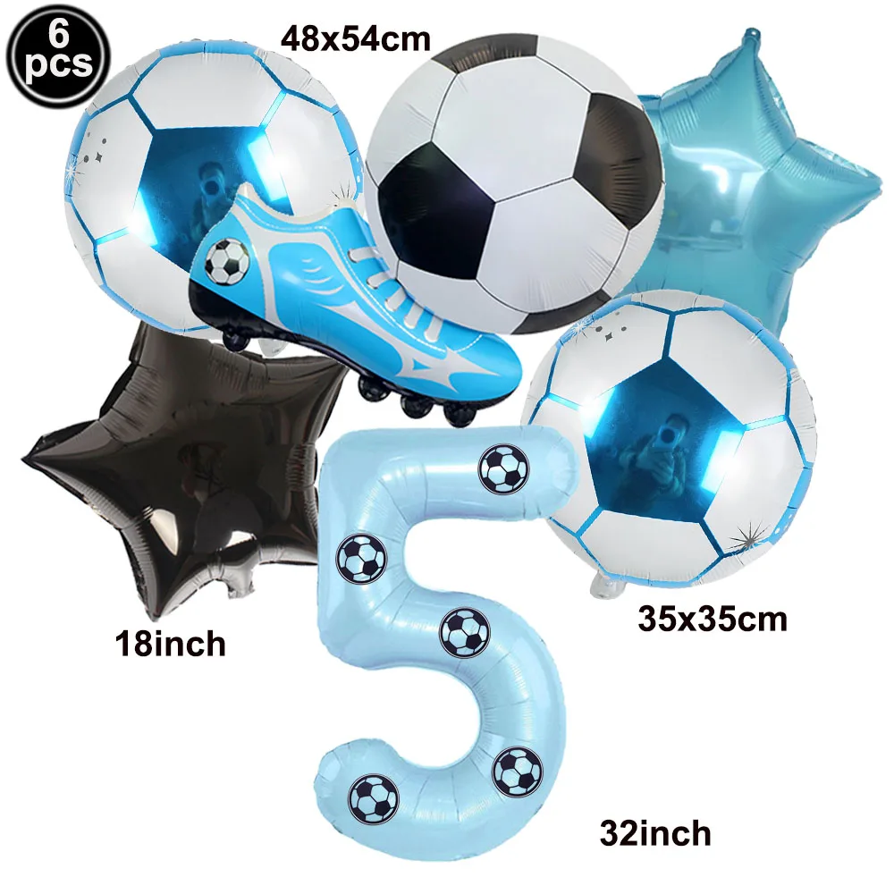 6pcs Soccer Balloon Kit with Sticker Football Birthday Decors for Boy Soccer Theme Party Supplies Soccer Football Party Balloon view 6