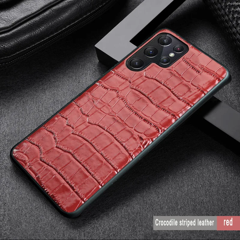 Luxury Crocodile PU Leather Case For Samsung S23 S22 S21 FE Plus Ultra 5G Slim Fit Design Back Cover Galaxy S22 Ultra Bumper