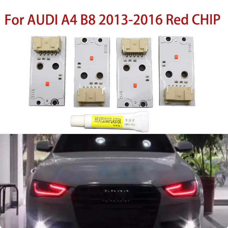 

For AUDI A4 B8 2013-2016 Red light Hernia Headlight DRL Chip Angel Eyes light color modification Car headlights Ballast chip