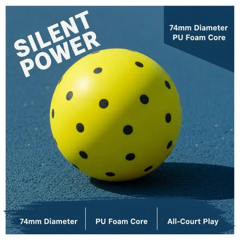 Geräuscharme Schaumstoff-Pickleball-Bälle für den Innenbereich, 74 mm, weiche Schwamm-Trainingsausrüstung – Detail 8