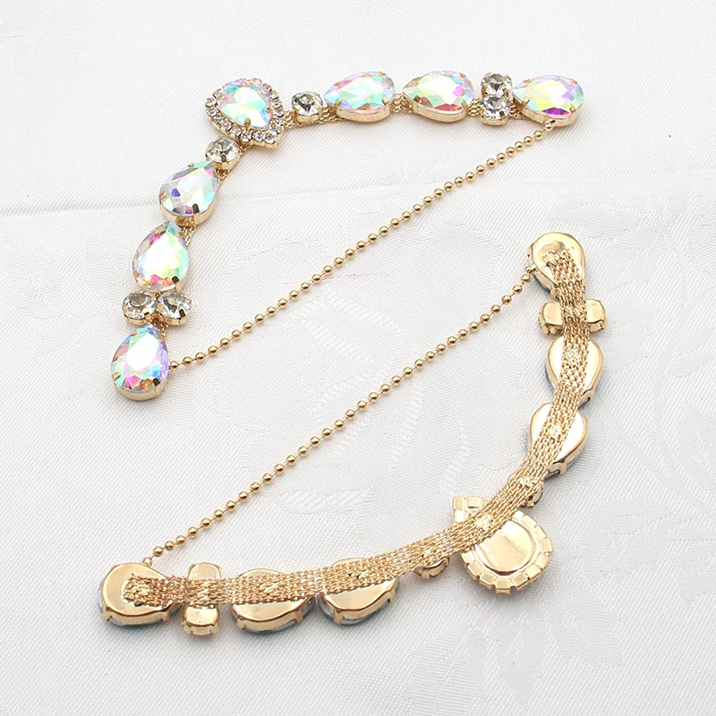 1pcs/lot 140mm Water Drop Diamond Rhinestone Chain Acrylic Bikini Buckle Diamond Clothing Hook for Women Beachwear Connector