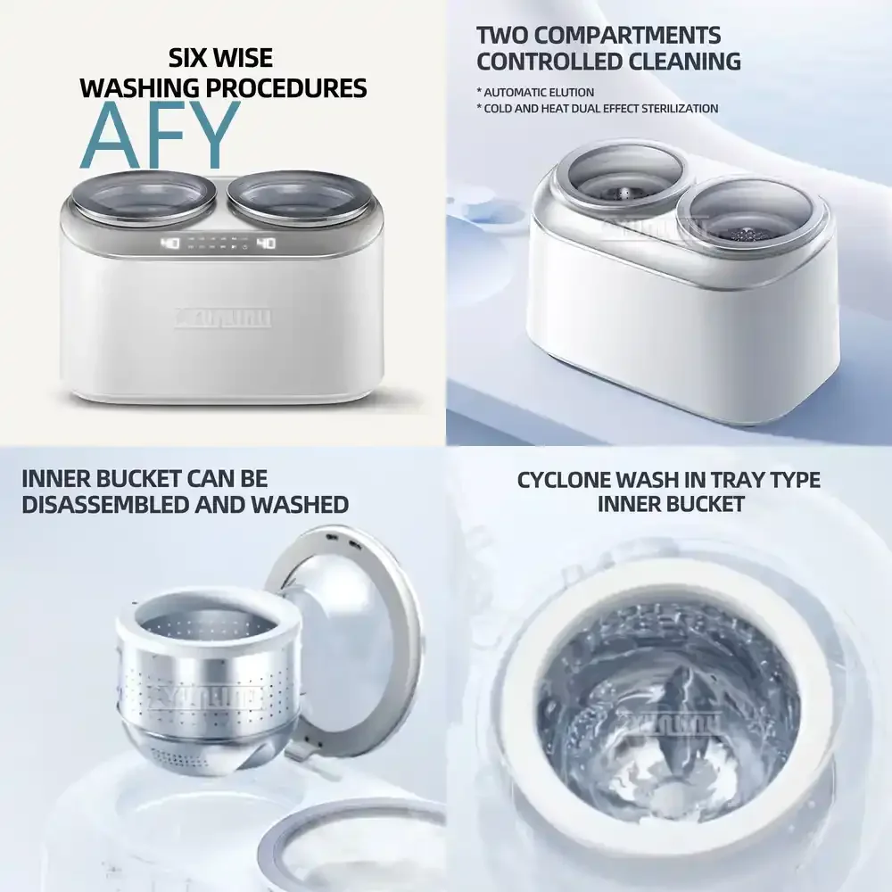 Automatic Mini Socks Washer Double Barrel for Clothes Underwear Laundry Machine for Household Use Portable Compact Washing