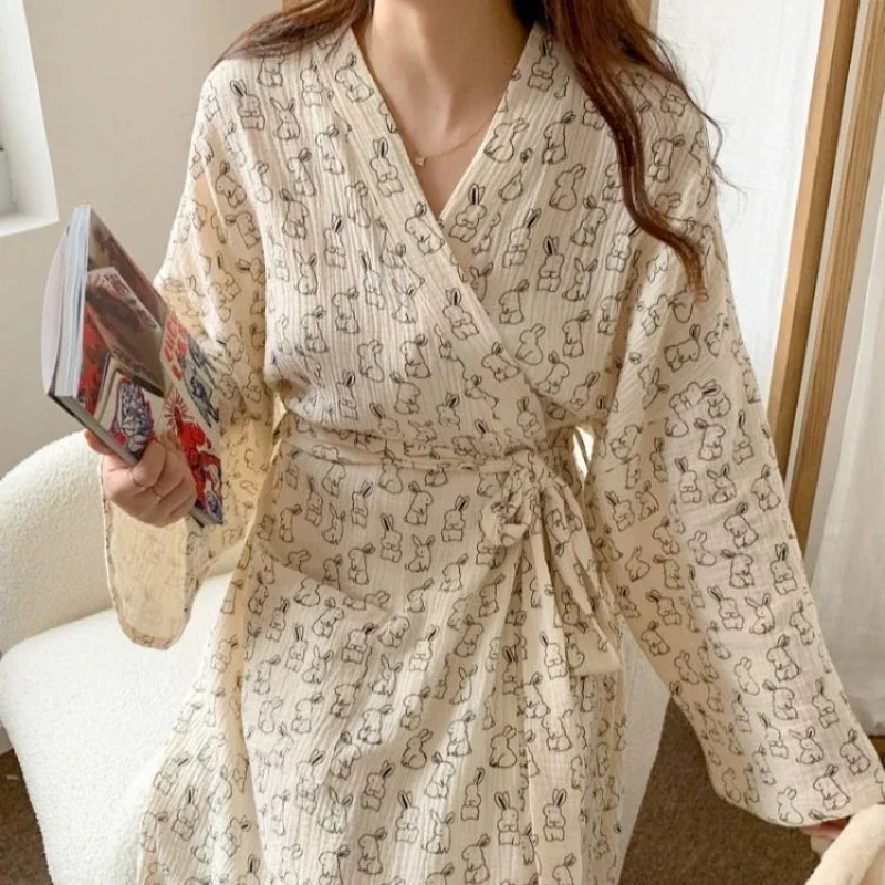 

Nightgowns Bathrobes Women's Clothing Homewear Spring Autumn Thin Simple Comfort Casual Fashion Breathable Loose Fit Large Size