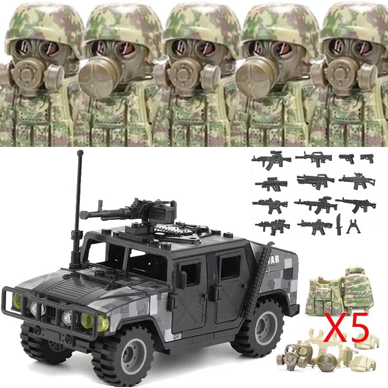 Military Soldier Ukrainian Biochemical Special Forces Building Blocks Army Figures Gas Mask Weapons Bricks Toys For Children view 5