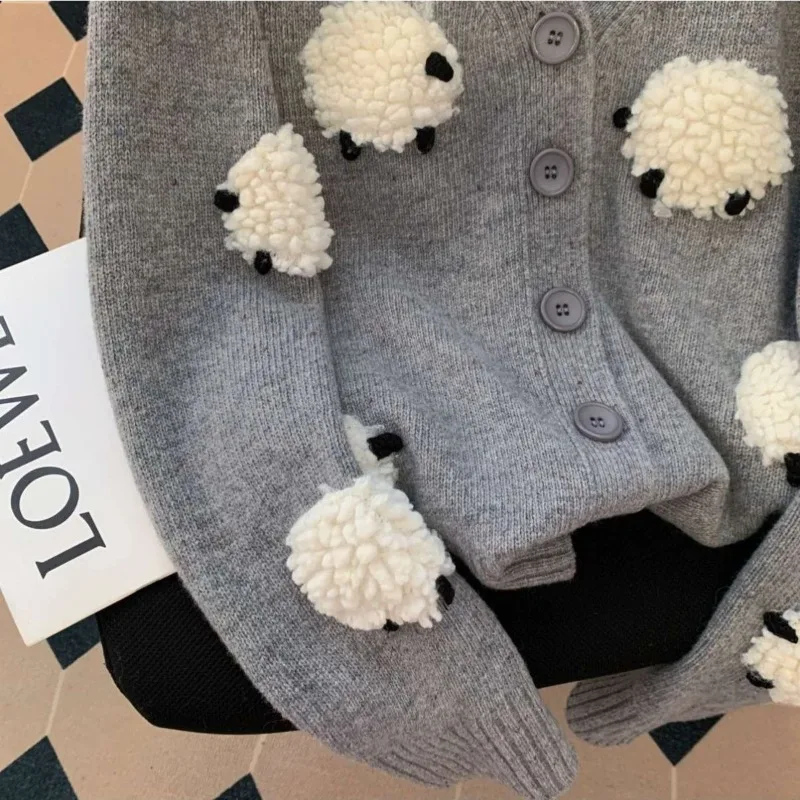 Dames Winter Herfst Tops Gebreide trui Vest V-hals Schapen Effen Kleur Slank Eenvoudig Los Ontwerp Hoog Nieuw Zacht Veelzijdig