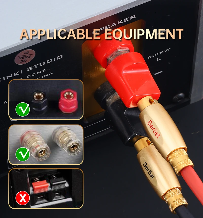 Serost Aurora Hi-END Lautsprecherkabel 6N OCC Graphene Kupfer MPS Arthur mit Bananen- oder Y-Stecker für HiFi-System-Verstärker – Detail 7