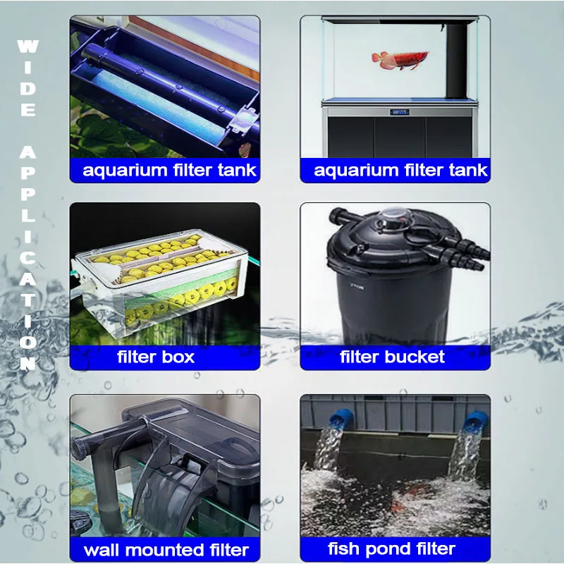 8D Aquarium Filter Spons 8-Layer Geen Lijm Duurzaam Aquarium Spons Filter Aquarium Accessoires Water Filter Biochemische Katoen