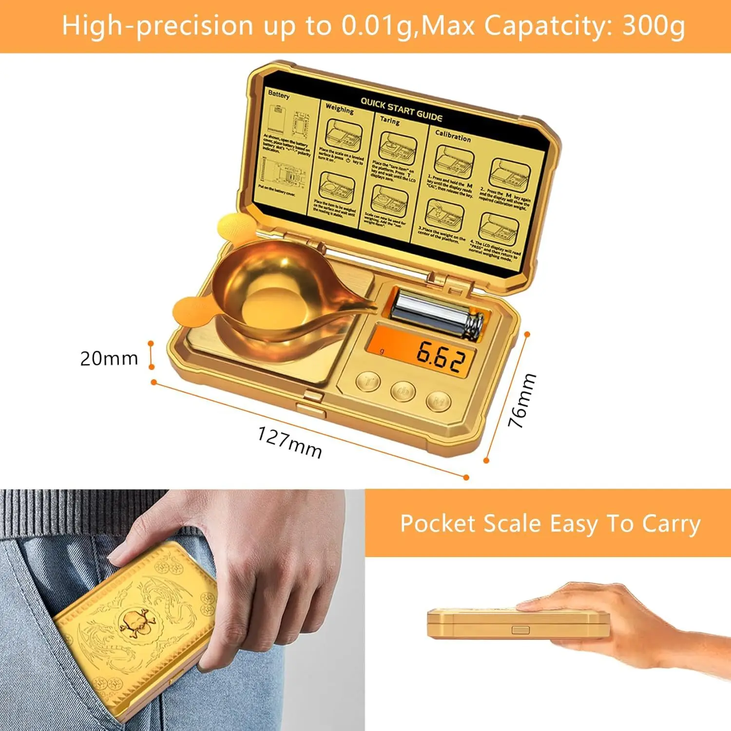 High-precision gold electronic jewelry medicinal scale with weights