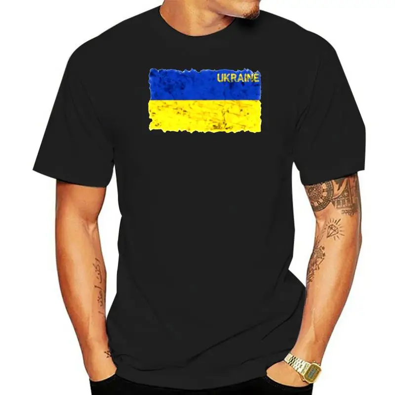 Unique Design Tops Tees Summer Men'S Hip Hop Street Extend Men Ukrainian Flag T-Shirt In Grunge Style Ukraine Order T Shirts