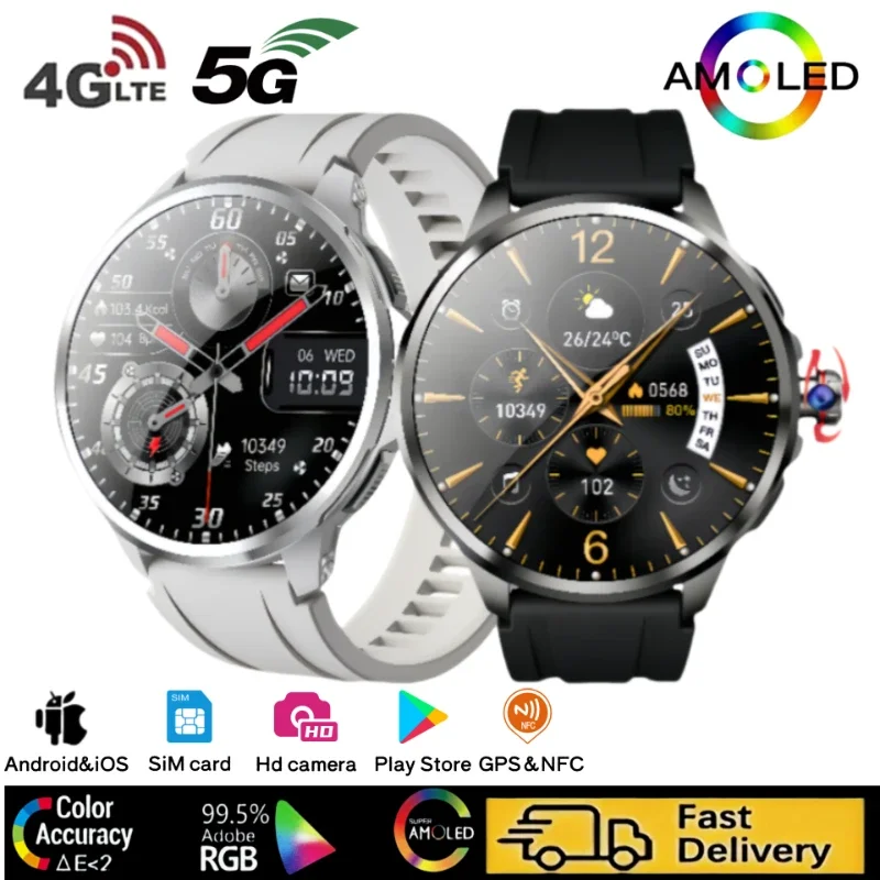 

H19 4G LTE Smart Watch: 32GB+256GB, 900W Rotating Camera, GPS, WiFi, Google Play Store Support, Android Wearable