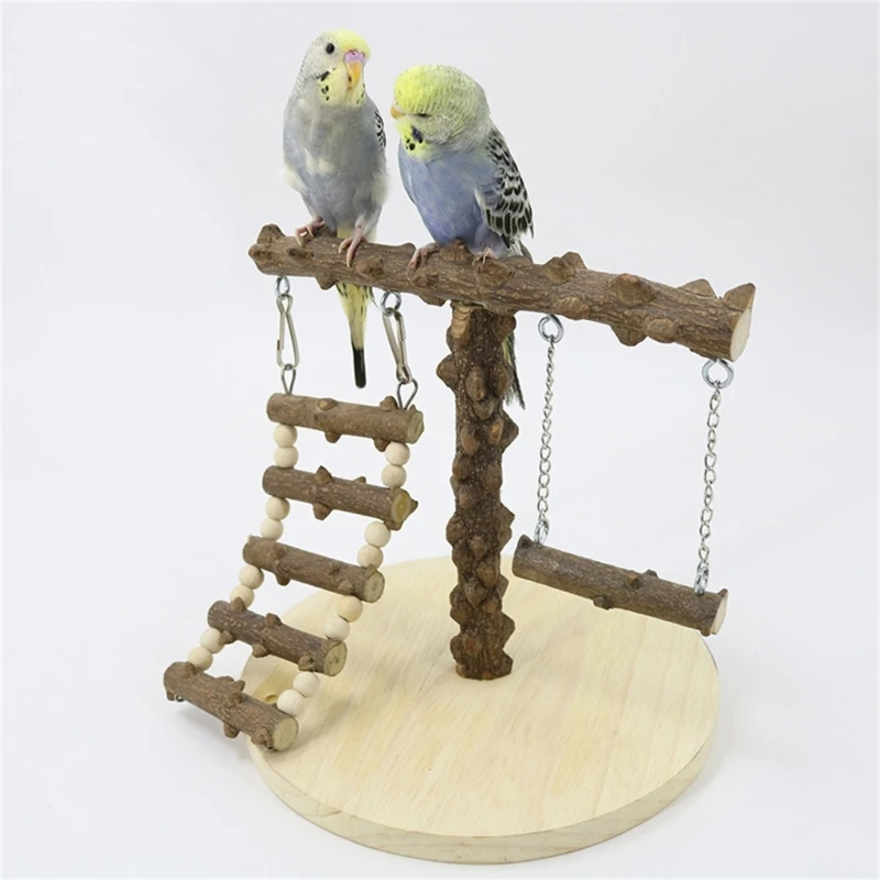 Pet Bird Cage Perch Stand Swing Parrots Swing Gym Toy Funfair Training