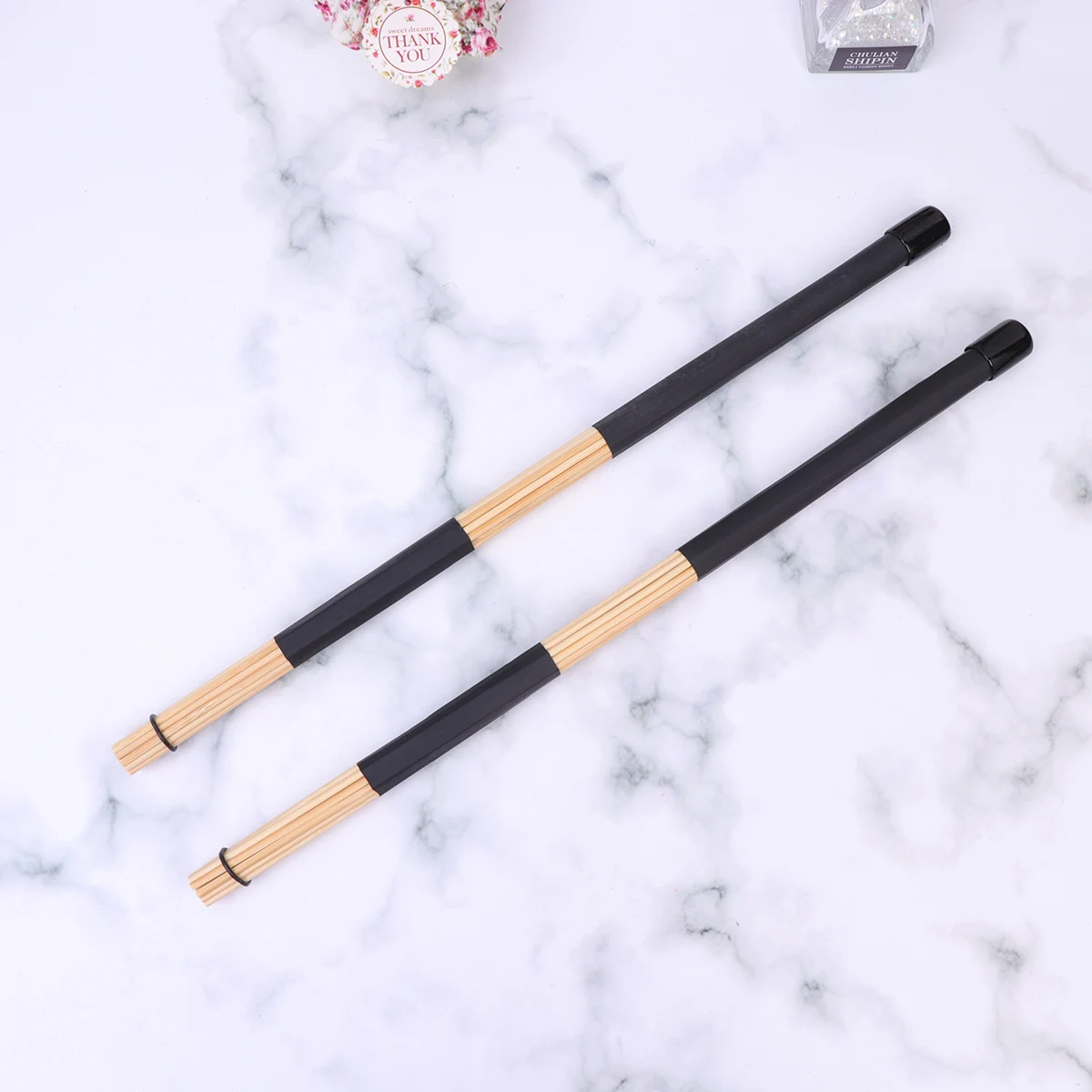 

1 Pair Wooden Rods Drum Sticks Jazz Percussion Accessories Rubber Handle Lightweight Durable Easy Hold For Skilled Drummer