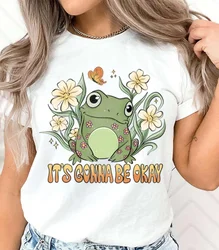 New Frog Print T-Shirt Women Casual T Shirt Summer Fashion Short Sleeve Round Neck Tops