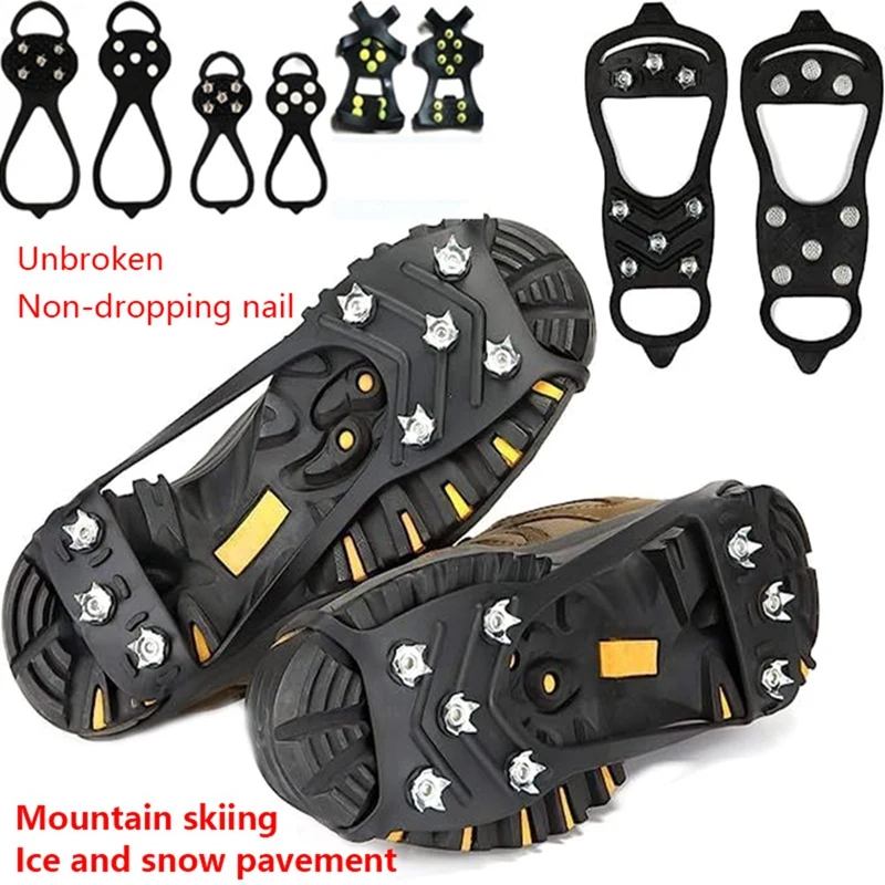 Ice Gripper Spike For Shoes Winter Outdoor Anti-Slip Hiking Mountain Climbing Ice Snow Crampons Anti-Slip Shoe