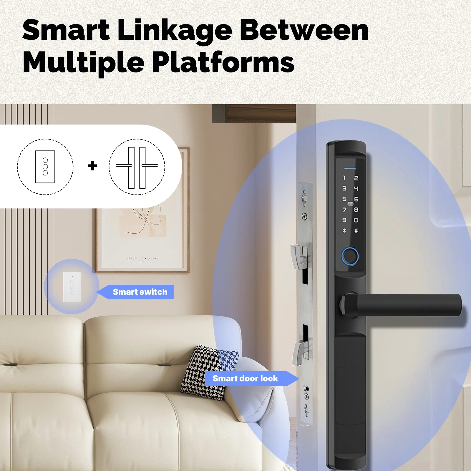 MOES Tuya WiFi Matter US Smart Light Glass Switch Touch Panel Fireproof Neutral Wire Require Support Alexa Google Home Homekit - Image 4