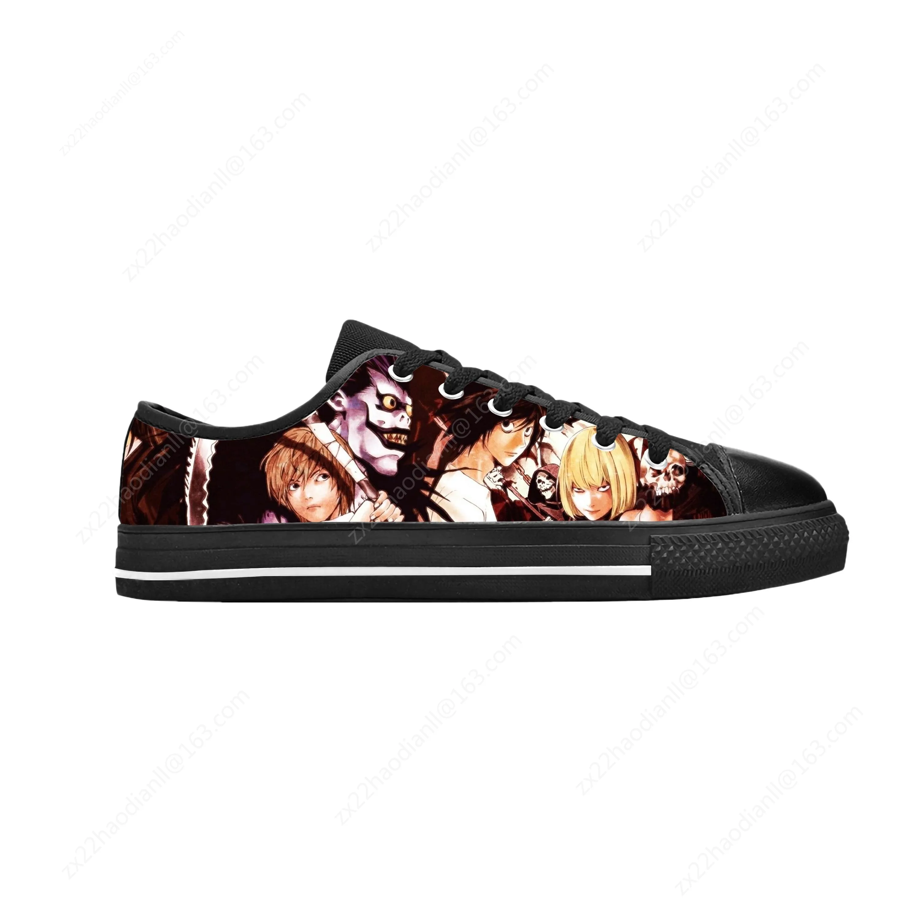 Japanese Anime Cartoon Manga Death Note L Lawliet Casual Cloth Shoes Low Top Comfortable Breathable 3D Print Men Women Sneakers