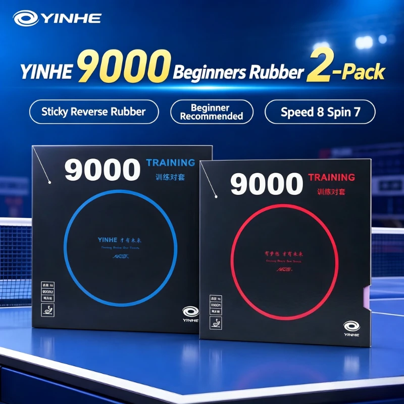 YINHE 9000 Sticky Pips in Table Tennis Rubber with Soft Sponge Training Ping Pong Rubber 2 Sheets Pack Recommended for Beginners