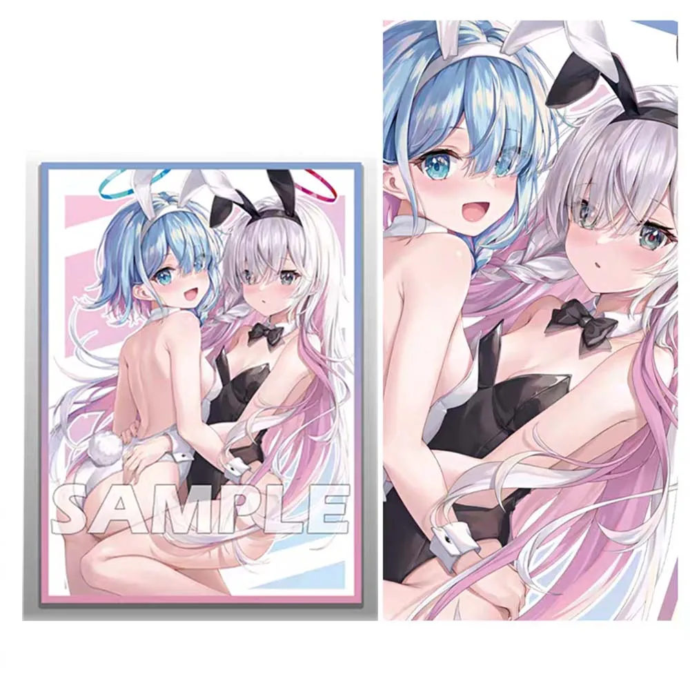 Laserversie Anime Twee meisjes 60 stks / set 67 × 92 MM Kaarten Mouw Spelkaarten Protector Kaarten Beschermhoes