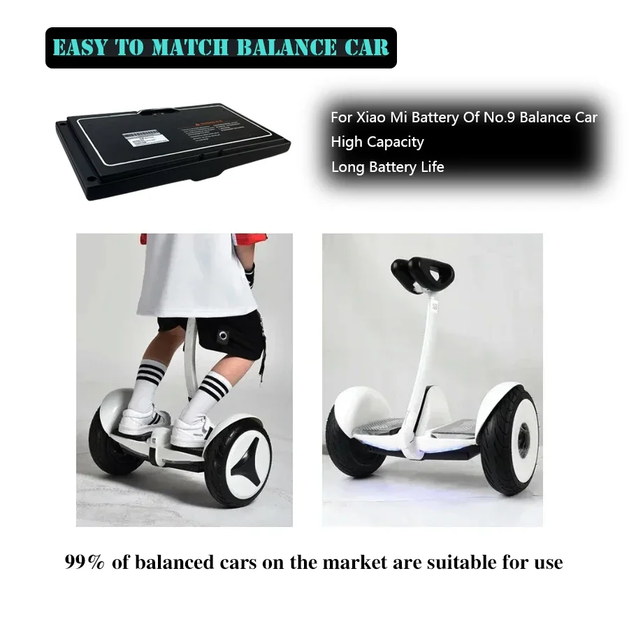 Suitable for the 54.8V 4400mAh 3-pin/4-pin Li-ion battery pack of Xiaomi No. 9 balance car, which can be connected to the APP