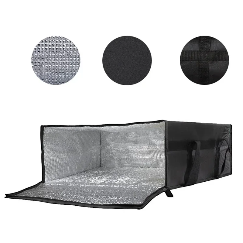 Bolsa de entrega de alimentos reutilizable, impermeable y aislada, Estuche de transporte portátil para almacenamiento en frío y caliente, Ideal para comestibles de pizza y picn
