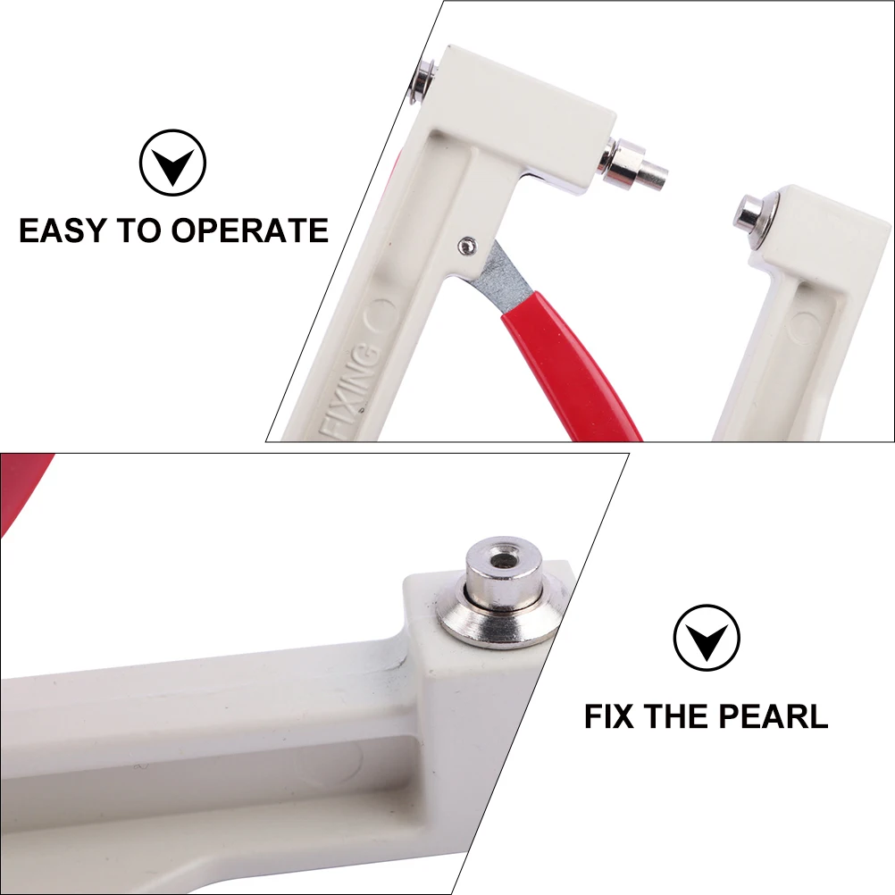 

1 Set Portable Manual Beading Machine For Non-Porous Pearls Hand Press Kit Durable Metal Plastic Fixing Tool Hats Socks Scarf
