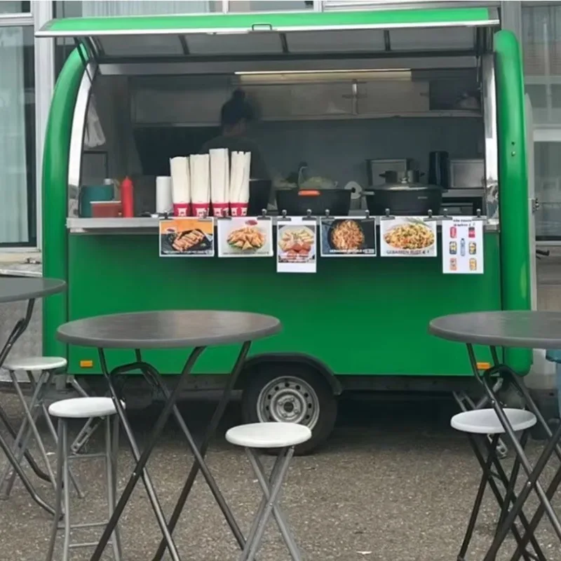 Fiberglass Mobile Food Trailer Hot Dog Kebab Bakery BBQ Cart Small Catering Concession OEM Customized