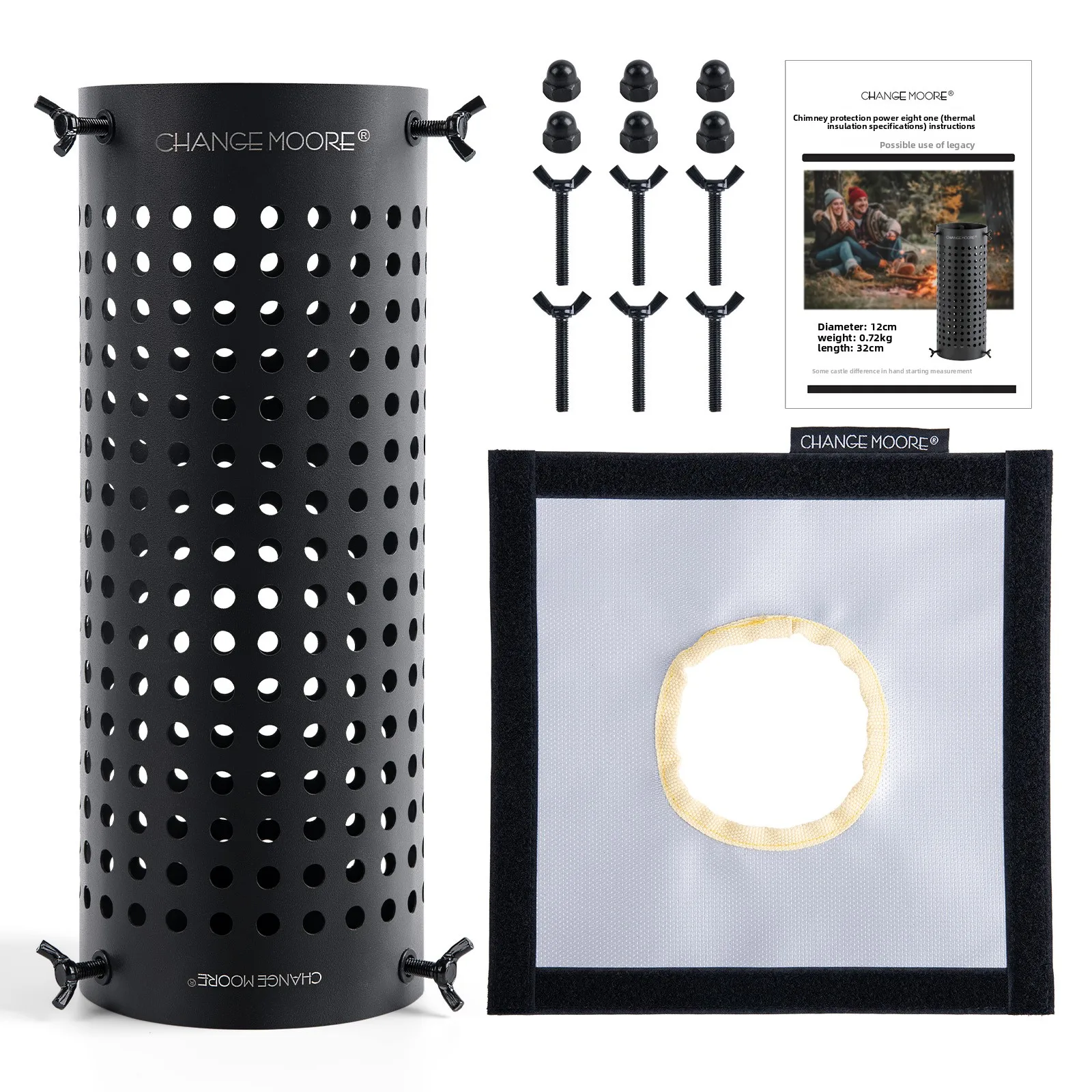 تغيير مور موقد مدخنة غطاء الأنابيب دائم المداخن حامي مكافحة السمط صافي للتدفئة موقد خيمة ساخنة موقد سخان الشتاء #1